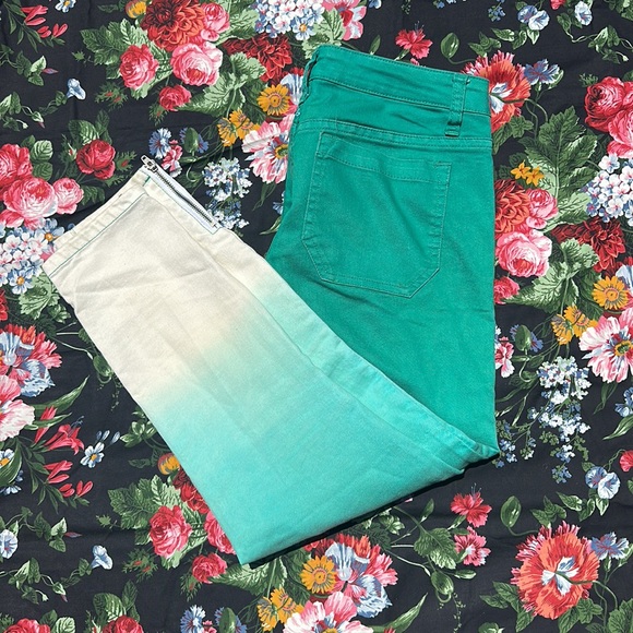 Prana Jett Capri Jeans Low Fitted Green Dynasty Gradient 2203  Size 4/27 - Picture 7 of 9